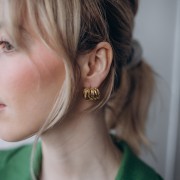 Orecchini design 15x21,5 mm - Acciaio inossidabile 304L dorato x2