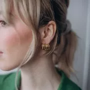 Orecchini design 15x21,5 mm - Acciaio inossidabile 304L dorato x2