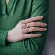 Anello regolabile 15mm Misure da 52 a 58 Acciaio inox 304L dorato x1