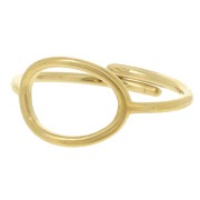 Anello regolabile ovale traforato 13x10 mm - Taglie da 53 a 59 - Acciaio inossidabile 304 Dorato x1