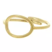 Anello regolabile ovale traforato 13x10 mm - Taglie da 53 a 59 - Acciaio inossidabile 304 Dorato x1