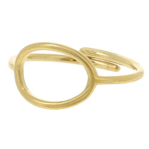 Anello regolabile ovale traforato 13x10 mm - Taglie da 53 a 59 - Acciaio inossidabile 304 Dorato x1