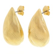 Orecchini pendenti 26x15 mm - Dorato con oro fino x2