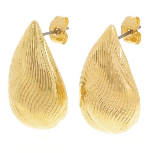 Orecchini pendenti 26x15 mm - Dorato con oro fino x2