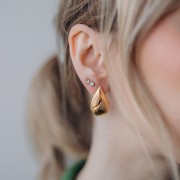 Orecchini pendenti 26x15 mm - Dorato con oro fino x2