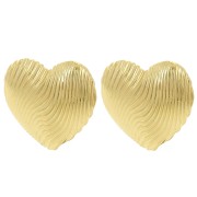 Orecchini a cuore testurizzati 21,5x24 mm - Dorato con oro fino x2