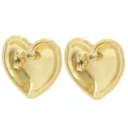 Orecchini a cuore testurizzati 21,5x24 mm - Dorato con oro fino x2