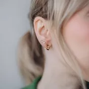 Orecchini ovali irregolari martellati 11x6,5 mm - Placcatura fine in argento x2