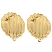 Orecchini a perno tondi da 23 mm con cerchio chiuso - Dorato con oro fino x2