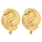 Orecchini Ying et Yang 17 mm con chiusura - Dorato con oro fino x2
