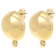 Orecchini tondi irregolari martellati 18 mm - Dorato con oro fino x2