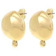 Orecchini tondi irregolari martellati 18 mm - Dorato con oro fino x2