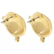 Orecchini tondi irregolari martellati 18 mm - Dorato con oro fino x2
