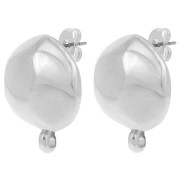 Orecchini tondi irregolari martellati 18 mm - Argento placcato|raw }}