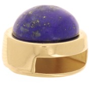 Passante tondo cabochon piatto da 10mm e merletto da 10mm - Dorato con oro fino x1