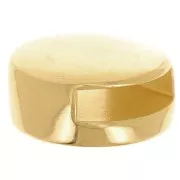 Passante tondo cabochon piatto da 10mm e merletto da 10mm - Dorato con oro fino x1