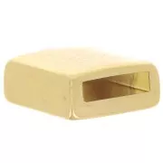 Passante quadrato cabochon piatto 12mm e merletto da 10mm-Dorato con oro fino x1