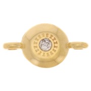 Distanziatore rotondo in resina epossidica 17,5x9 mm Dorato con oro fino - Glitter argento