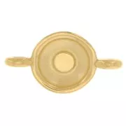 Distanziatore rotondo in resina epossidica 17,5x9 mm Dorato con oro fino - Glitter argento