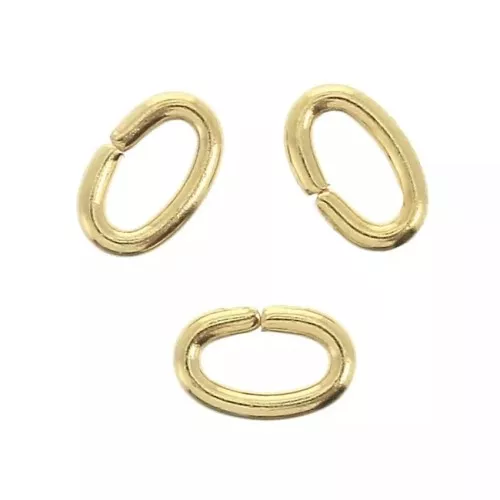 Anelli ovali aperti 6x4x1 mm - Dorato x50