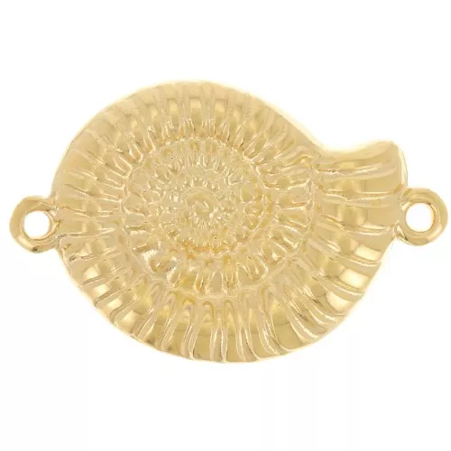 Distanziatore in conchiglia 26x17 mm - Dorato con oro fino x1