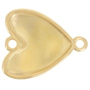 Distanziatore cuore martellato 28x24 mm - Dorato con oro fino x1