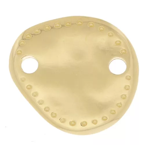 Distanziatore irregolare martellato 12x11 mm - Dorato con oro fino x1