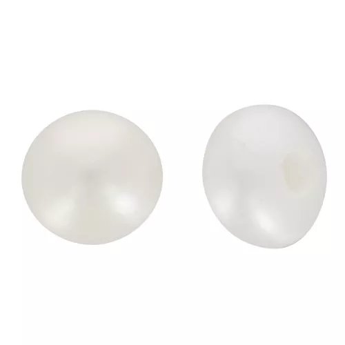 Perle d'acqua dolce semiperforate tonde e appiattite 3,5 mm - Grado AAA - Bianco x2