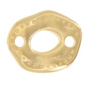 Distanziatore irregolare martellato 12x9,5 mm - Dorato con oro fino x1
