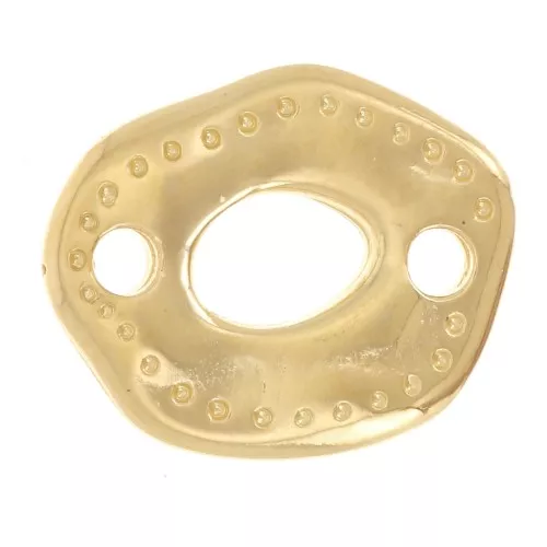Distanziatore irregolare martellato 12x9,5 mm - Dorato con oro fino x1