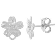 Orecchini a fiore 11x9 mm con anello chiuso - Argento 925 x2|raw }}