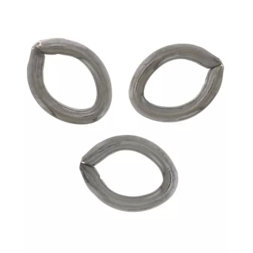 Anelli ovali aperti 3,5x2,8x0,6 mm - Argento 925 Rodio nero x10