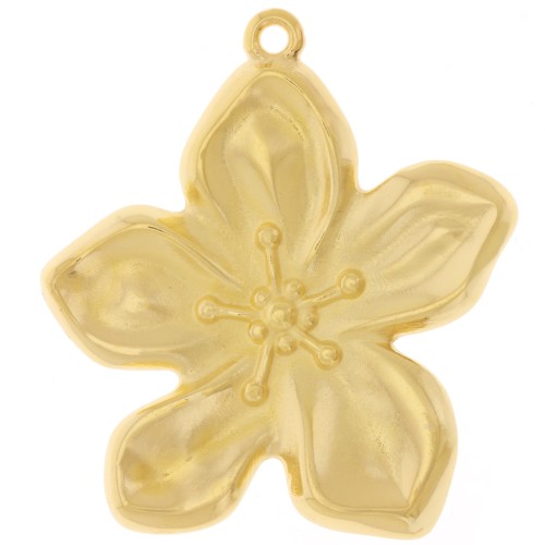 Pendente a forma di fiore 41x37 mm - Dorato con oro fino x1