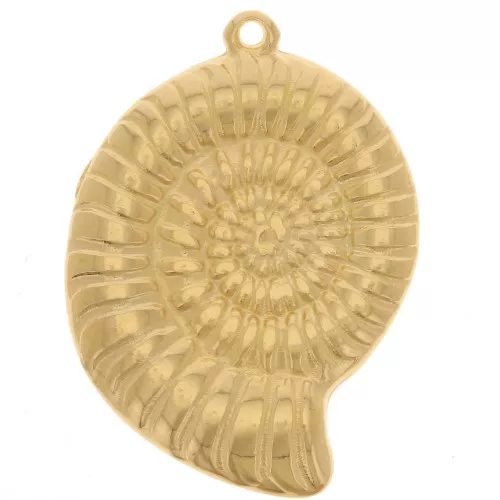 Pendente a forma di conchiglia 29x21 mm - Dorato con oro fino x1