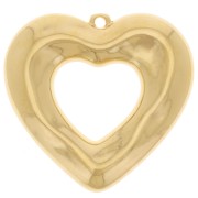 Pendente a cuore cavo martellato 33x35 mm - Dorato con oro fino x1|raw }}