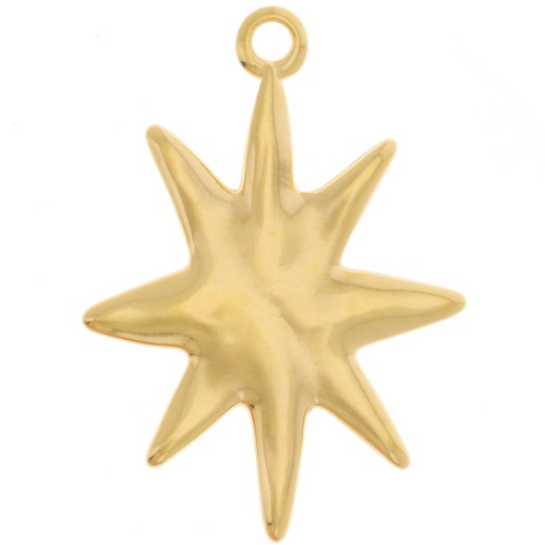 Pendente a stella 36,5x26 mm - Dorato con oro fino x1