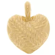 Pendente a cuore rotondo 27x22 mm - effetto intrecciato - Dorato con oro fino x1