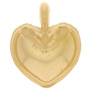 Pendente a cuore rotondo 27x22 mm - effetto intrecciato - Dorato con oro fino x1