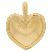 Pendente a cuore rotondo 27x22 mm - effetto intrecciato - Dorato con oro fino x1