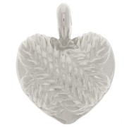 Pendente a cuore curvo 27x22 mm - effetto intrecciato-Placcatura argento antico x1