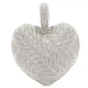 Pendente a cuore curvo 27x22 mm - effetto intrecciato-Placcatura argento antico x1