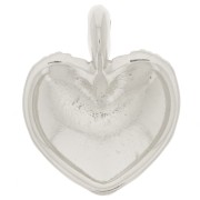 Pendente a cuore curvo 27x22 mm - effetto intrecciato-Placcatura argento antico x1