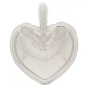 Pendente a cuore curvo 27x22 mm - effetto intrecciato-Placcatura argento antico x1
