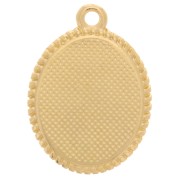 Pendente ovale 19x14 mm - Motivo a fungo - Dorato con oro fino - Blu - Rosso x1