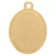 Pendente ovale 19x14 mm - Motivo a fungo - Dorato con oro fino - Blu - Rosso x1