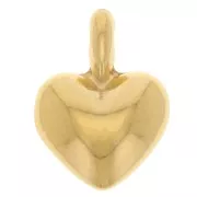 Ciondolo a cuore curvo 13x10 mm - Dorato con oro fino x1