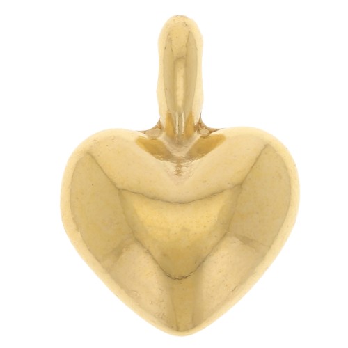 Ciondolo a cuore curvo 13x10 mm - Dorato con oro fino x1