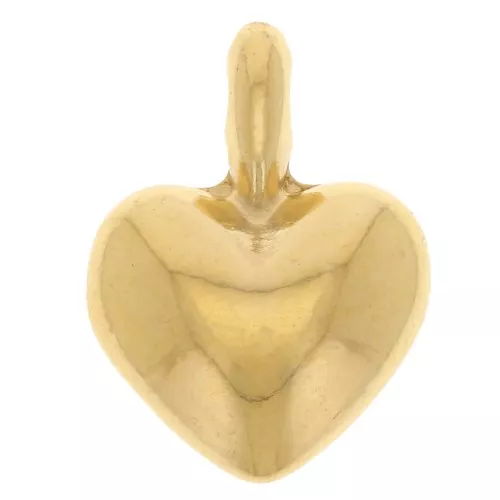 Ciondolo a cuore curvo 13x10 mm - Dorato con oro fino x1