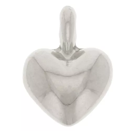 Ciondolo a cuore curvo 13x10 mm - Placcatura in argento x1