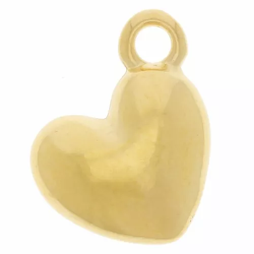 Ciondolo a cuore curvo 12x10 mm - Dorato con oro fino x1